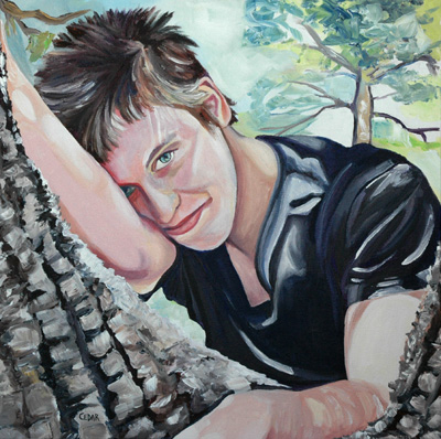 Erika. 20" x 20", Acrylic on Canvas, © 2007 Cedar Lee