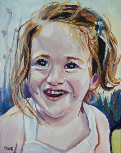 Springtime Zoie. 10" x 8", Acrylic on Canvas, © 2008 Cedar Lee