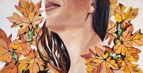 Fall Gratitude. 18" x 36", Acrylic on Canvas, © 2022 Cedar Lee