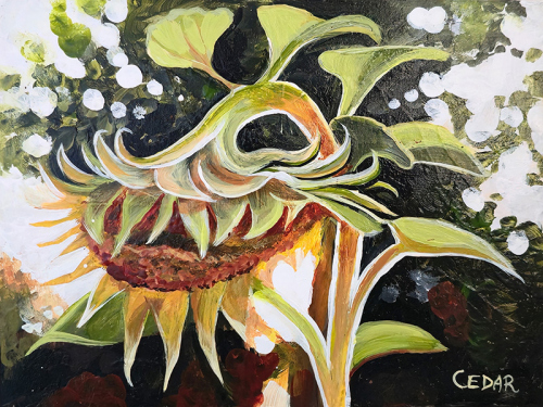 Study of Summer's End. 8" x 10", Acrylic on Wood, © 2025 Cedar Lee