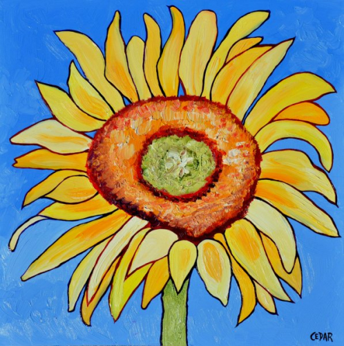 Summer Gold II. 16" x 16", Oil on Panel, © 2018 Cedar Lee