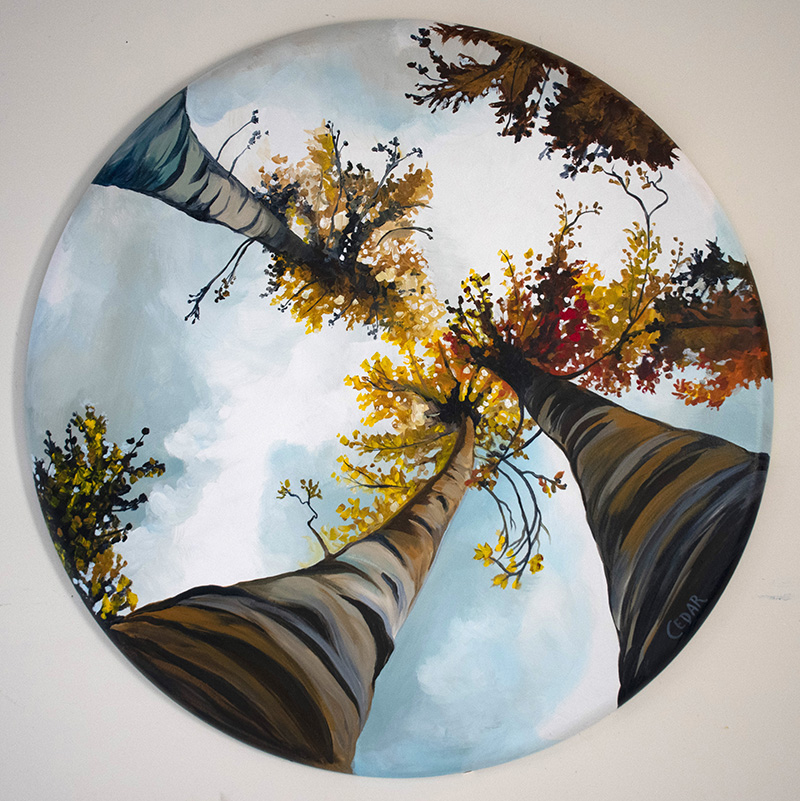 Snigdha Art - Acrylic painting on round canvas For making
