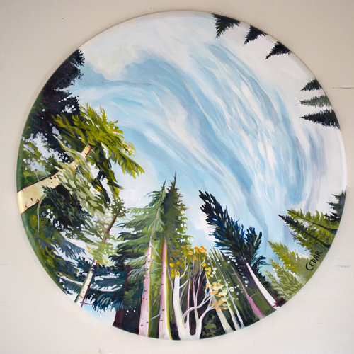 Wind Swirl. 36" Diameter, Acrylic on Canvas, © 2020 Cedar Lee