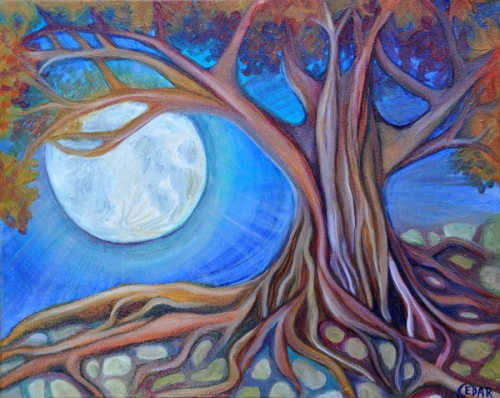 Harvest Moon. 16" x 20", Oil on Canvas, © 2013 Cedar Lee