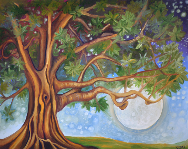 Tranquil Moonlight. 24″ x 30", Oil on Canvas. © Cedar Lee 2013