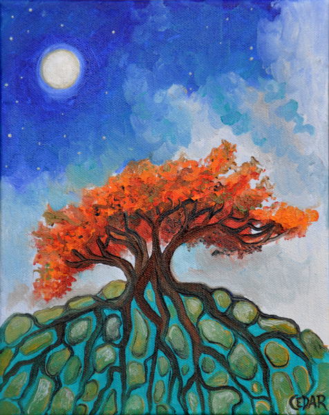 Crisp Autumn Night. 10" x 8", Oil on Canvas, © Cedar Lee 2013