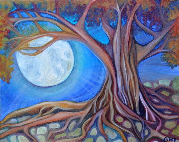Harvest Moon. 16" x 20", Oil on Canvas, © Cedar Lee 2013
