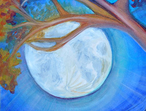 Close-up detail: Harvest Moon. 16″ x 20″, Oil on Canvas, © Cedar Lee 2013
