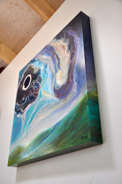 Eclipse in an Ancient Land. 24" x 24", Oil on Wood, © 2013 Cedar Lee
