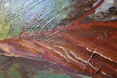 Close-up detail of: Majestic Giants. 40" x 50", Oil on Canvas, © 2014 Cedar Lee