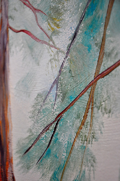 Close-up detail of: Majestic Giants. 40" x 50", Oil on Canvas, © 2014 Cedar Lee