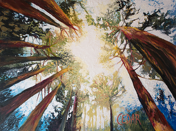 Welcome the Sun. 30" x 40", Oil on Wood, © 2014 Cedar Lee