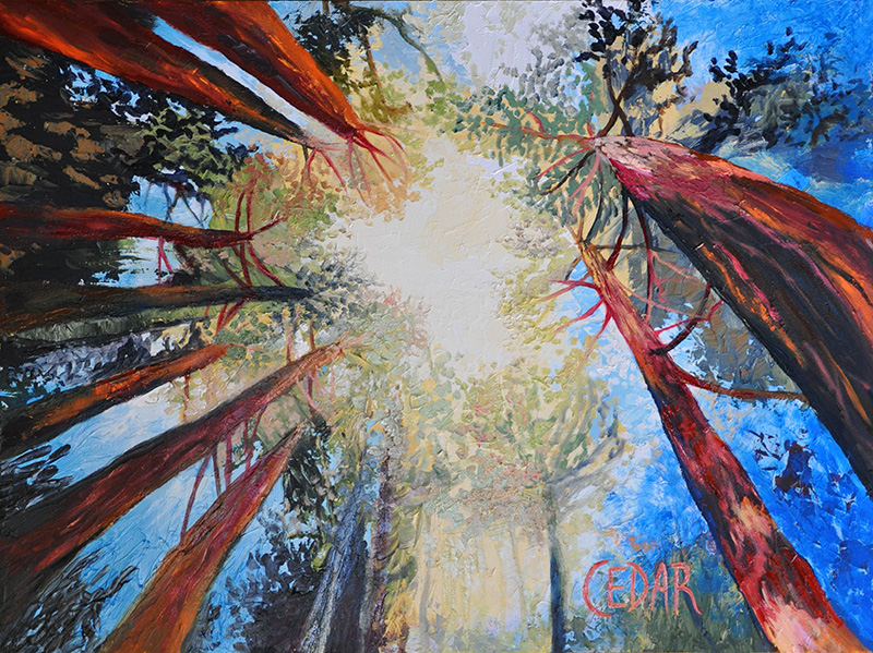 Welcome the Sun. 30" x 40", Oil on Wood, © 2014 Cedar Lee