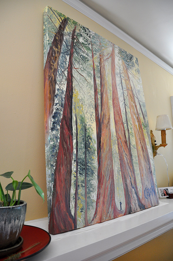 Oil painting displayed in a room: Little Me. 40" x 30", Oil on Canvas, © 2015 Cedar Lee