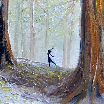 Detail: Forest Nymph. 24" x 36", Oil on Canvas, © 2015 Cedar Lee