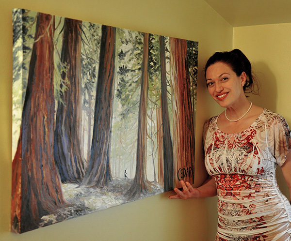 Cedar Lee with painting "Forest Nymph"