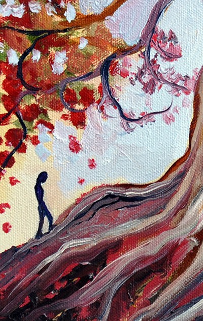 Close-up Detail: Longing Hearts. 12" x 16", Oil on Canvas, © 2015 Cedar Lee
