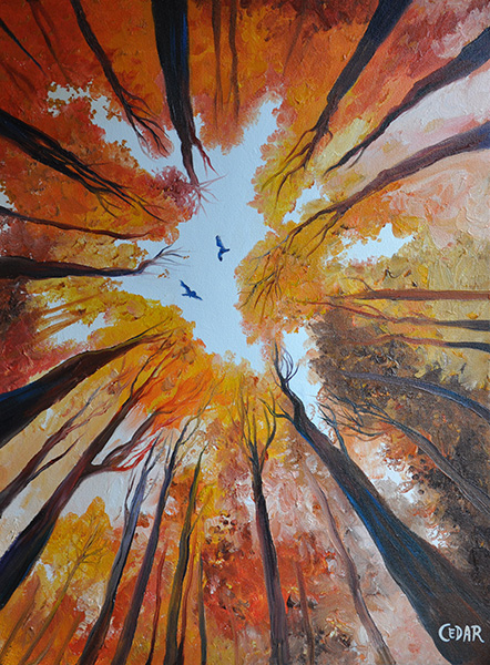 Autumn Hunters. 24" x 18", Oil on Canvas, © 2015 Cedar Lee