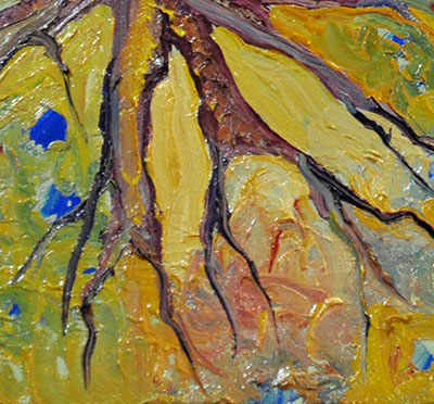 Close-up Detail: Spring Eagle. 12" x 16", Oil on Canvas, © 2016 Cedar Lee
