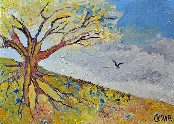 Spring Eagle. 12" x 16", Oil on Canvas, © 2016 Cedar Lee