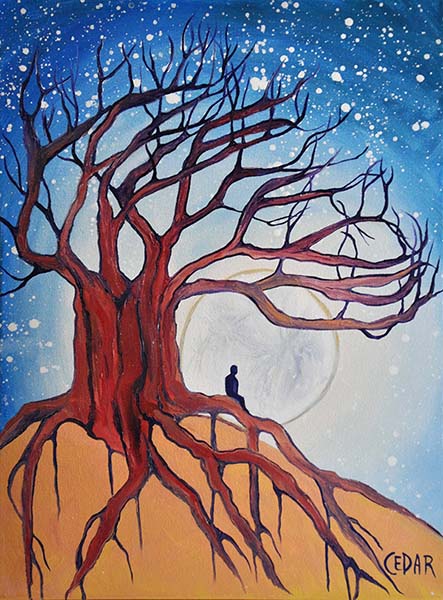 Moon Dreams. 16" x 12", Oil on Canvas, © 2016 Cedar Lee