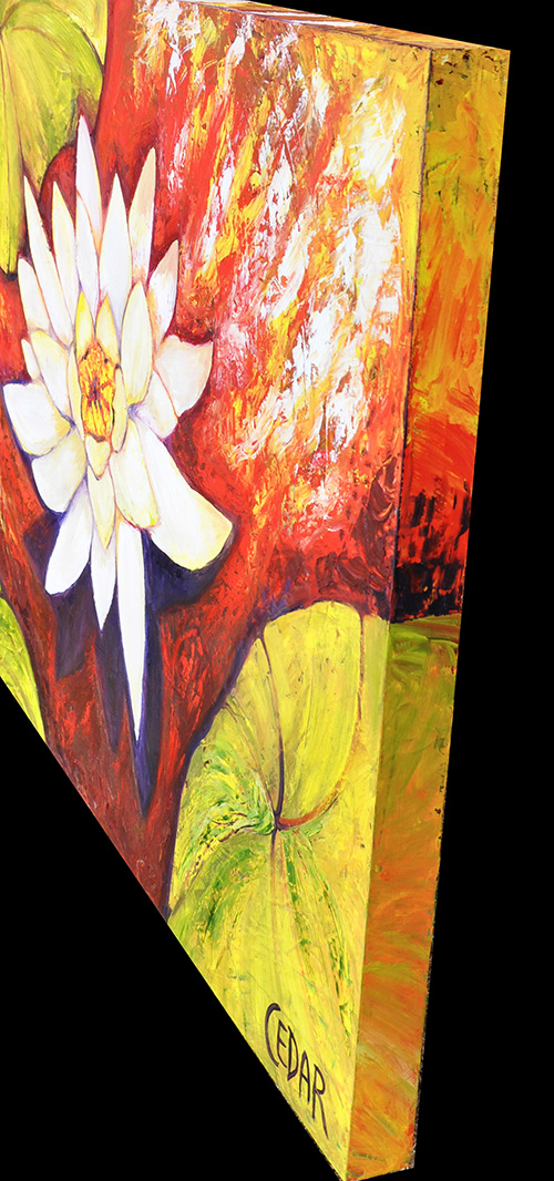 Detail: Golden Lotus. 36" x 48", Oil on Wood, © Cedar Lee 2016