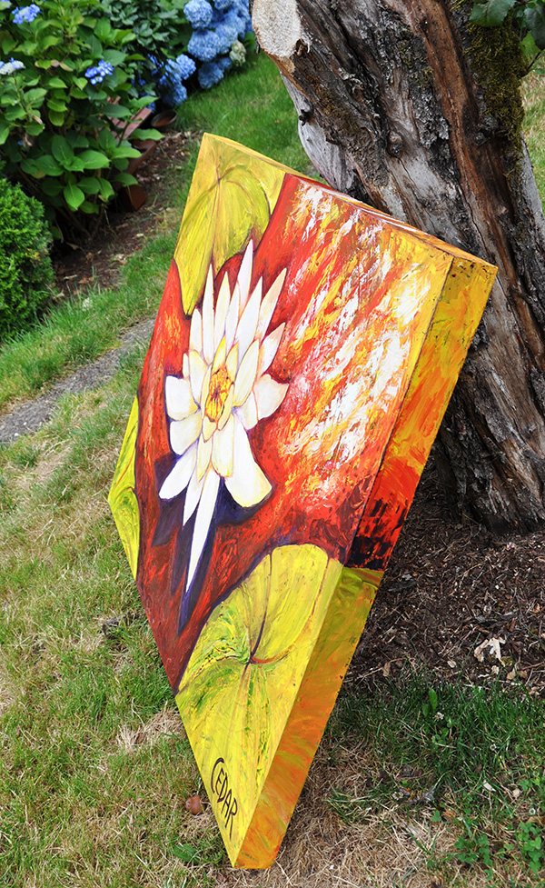 Golden Lotus. 36" x 48", Oil on Wood, © Cedar Lee 2016