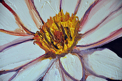 Center of Lotus flower: Koi Circles. 24" x 36", Oil on Canvas, © 2016 Cedar Lee