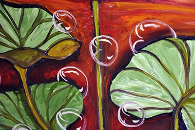 Detail: Underwater Lotus. 36" x 24", Oil on Canvas, © 2016 Cedar Lee