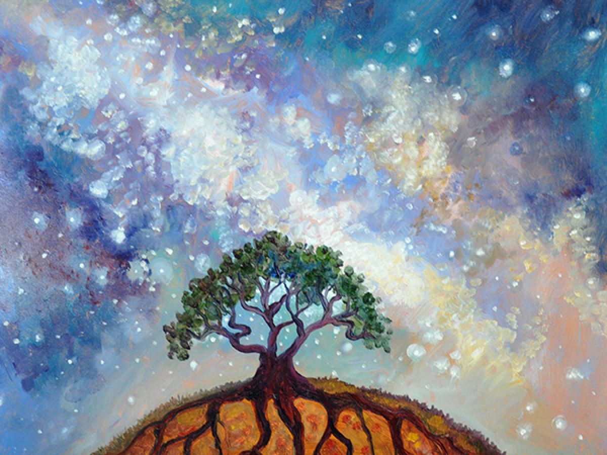 Lone Tree and Milky Way - Art by Cedar Lee