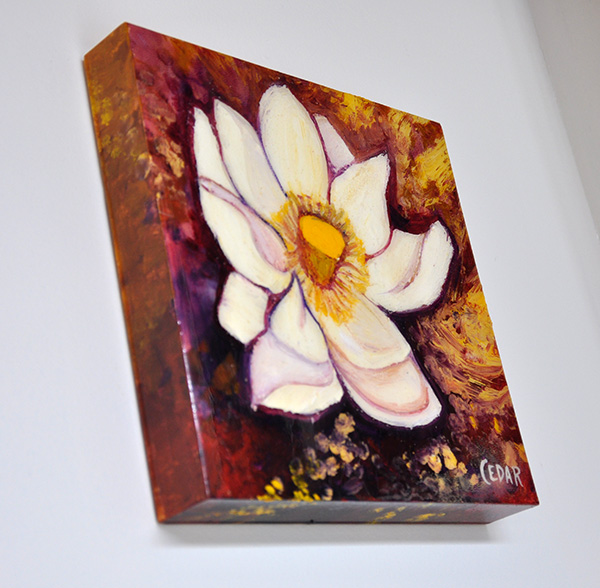 Lotus Study 2. 10" x 10", Oil on Wood, © 2017 Cedar Lee