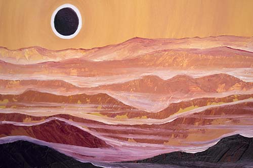 Detail: Appalachian Eclipse. 12″ x 36″, Oil on Canvas, © 2017 Cedar Lee 