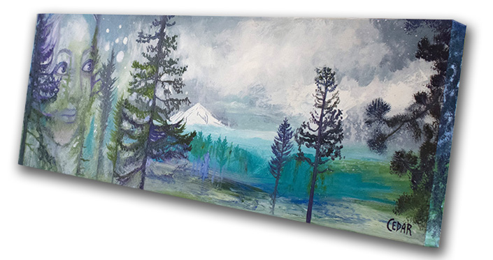 Pacific Northwest Dreams. 12" x 36", Oil on Canvas, © 2017 Cedar Lee