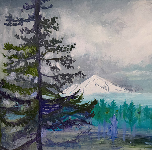 Detail: Pacific Northwest Dreams. 12" x 36", Oil on Canvas, © 2017 Cedar Lee