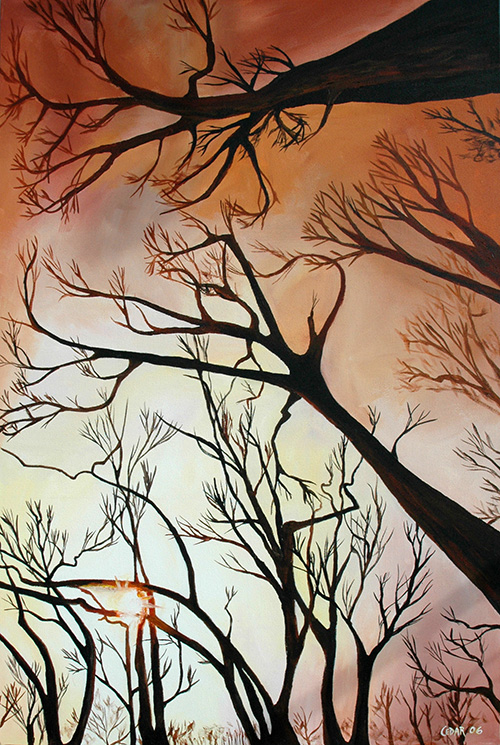 Into the Winter Sun. 45" x 30", Acrylic on Canvas, © 2006 Cedar Lee