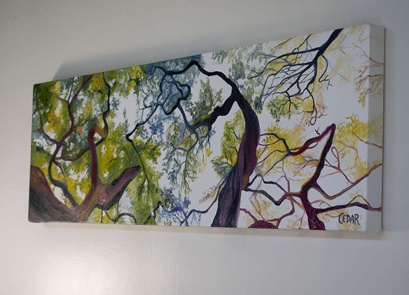 Arboreal Dendrites. 12" x 36", Oil on Canvas, © 2018 Cedar Lee