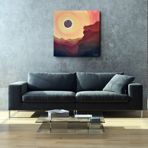 Eclipse Day Climber. Original 30" x 30"