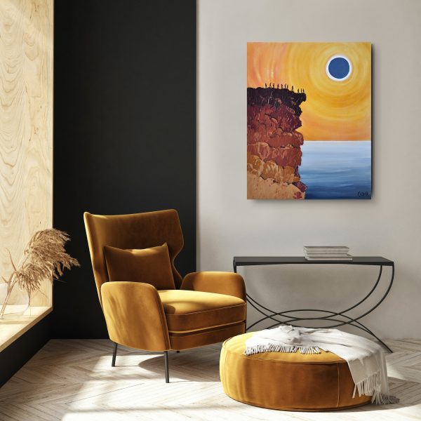 Sea Cliff Eclipse. 30" x 24"