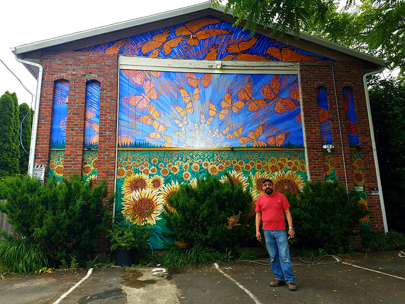 Hector Hernandez Monarca Mural in Portland, OR