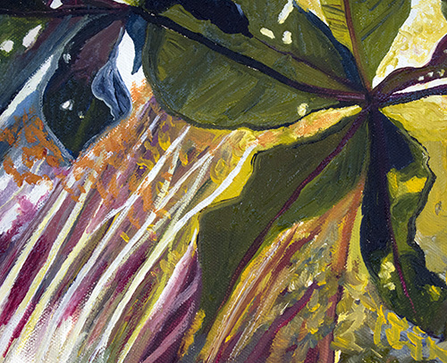 Detail: Jungle Lace. 16" x 16", Oil on Canvas, © 2018 Cedar Lee