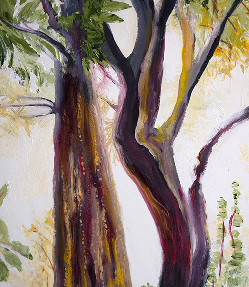Detail: Jungle Glow. 36″ x 12″, Oil on Canvas, © 2018 Cedar Lee