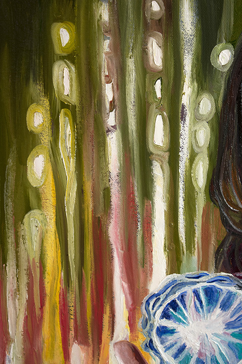 Close-up detail: Creative Vision. 20" x 20", Oil on Canvas, © 2018 Cedar Lee