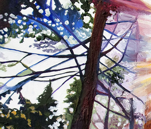 Detail: Sunshine Wishes. 30" x 40", Acrylic on Canvas, © 2019 Cedar Lee