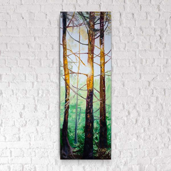 Branches Glowing: Original 36" x 12"