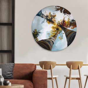 Upward Sphere: Painting of trees in the sky by Cedar Lee