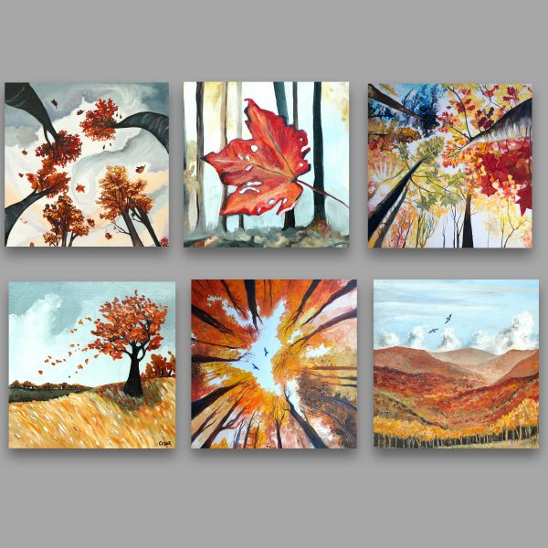 2" Square Magnets: Autumn Collection (Set of 6)
