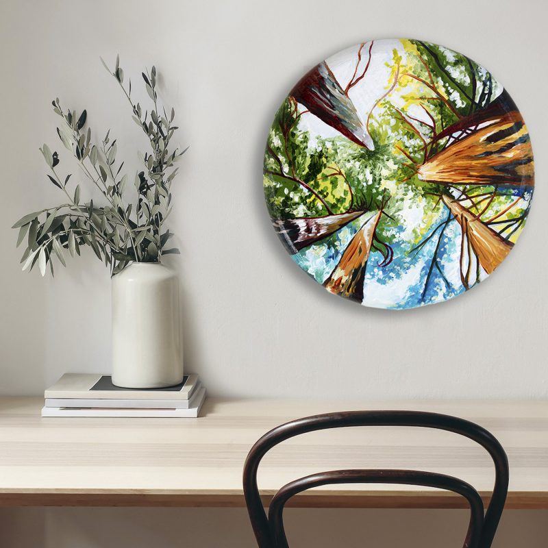 Green Forest Sphere Painting