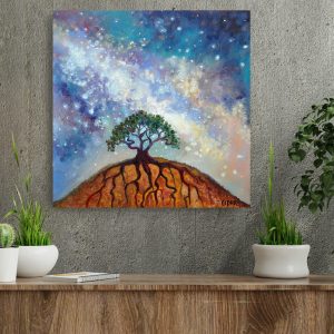 Lone Tree and Milky Way Art Print