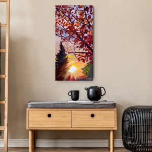 Autumn Walk at Sunset Art Print