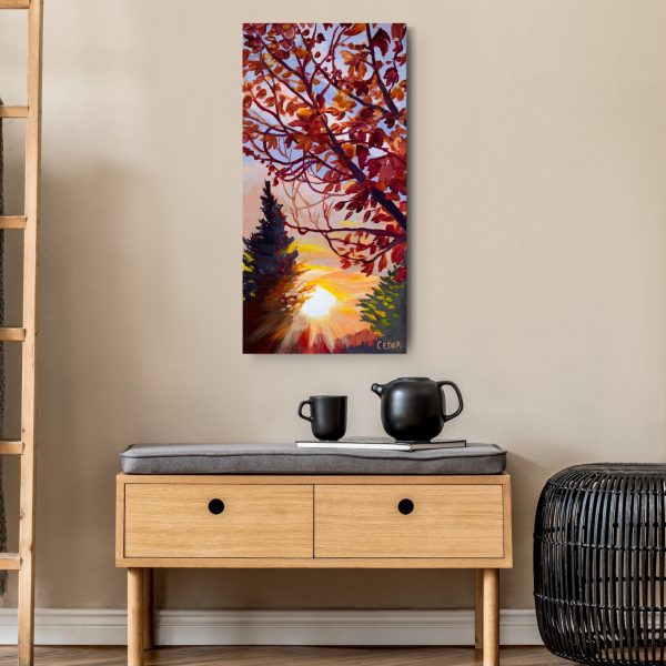 Autumn Walk at Sunset Art Print